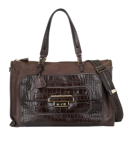 2 Way Boston Bag, Leather, Brown, MIC, S/CL/K, 2*